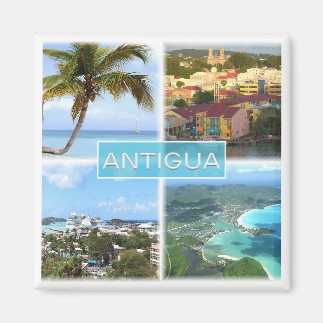 Imán zAG003 ANTIGUA, Antigua y Barbuda, Fridge (Frente)