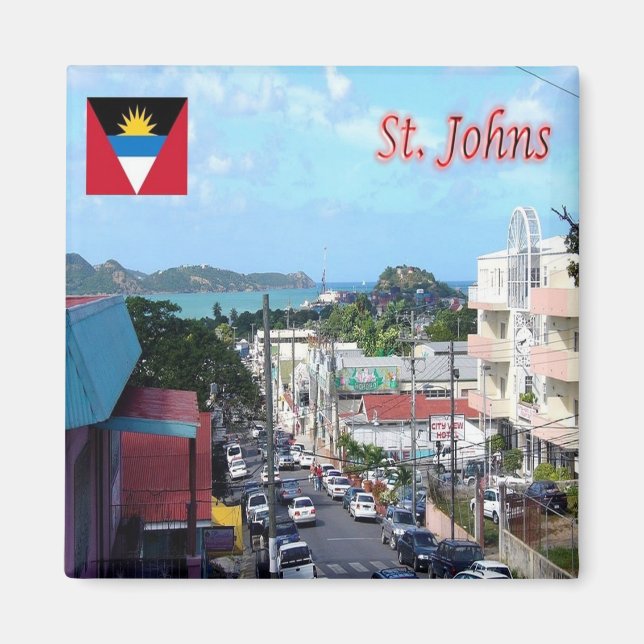 Imán zAG005 SAINT JOHN, Antigua y Barbuda, Fridge (Frente)