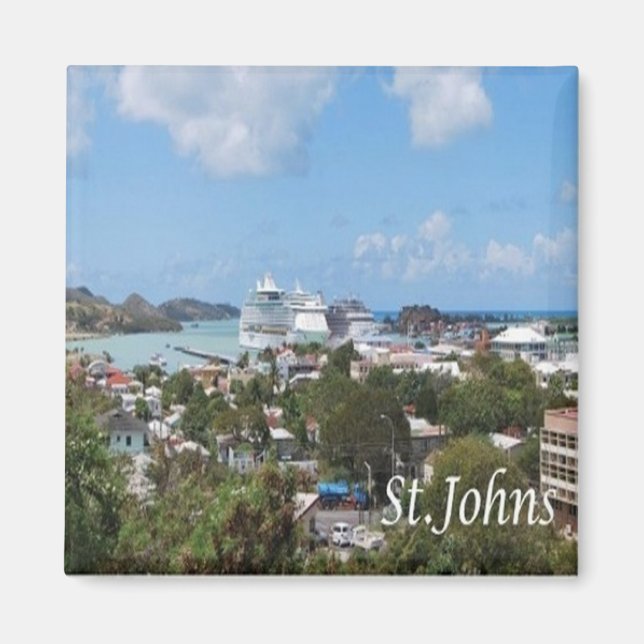 Imán zAG006 SAINT JOHN, Antigua y Barbuda, Fridge (Frente)