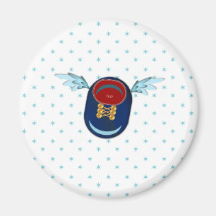 Imán Zapato alado lindo dibujo animado