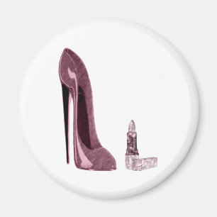 Imán Zapato y lápiz labial rojos del estilete
