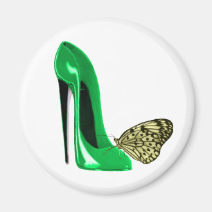 Imán Zapato y mariposa del estilete del verde esmeralda