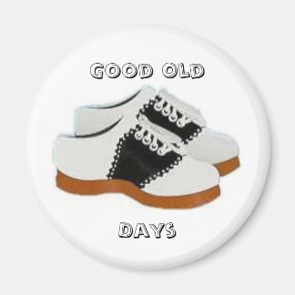 Imán Zapatos de silla azul y blanca, buenos viejos tiem