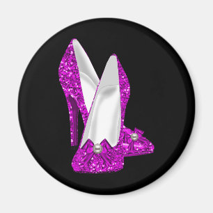 Imán Zapatos de tacón alto Stileto brillo rosa