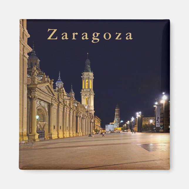Imán Zaragoza. Noche. Plaza del Pilar. (Frente)