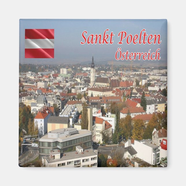 Imán zAT012 SANKT PÖLTEN Austria, Fridge (Frente)