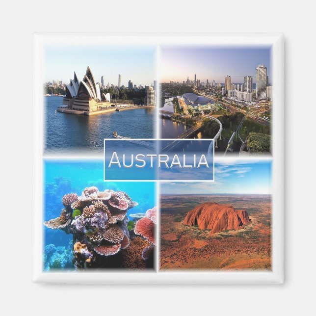 Imán zAU015 AUSTRALIA, Mosaico, Oceanía, Fridge (Frente)