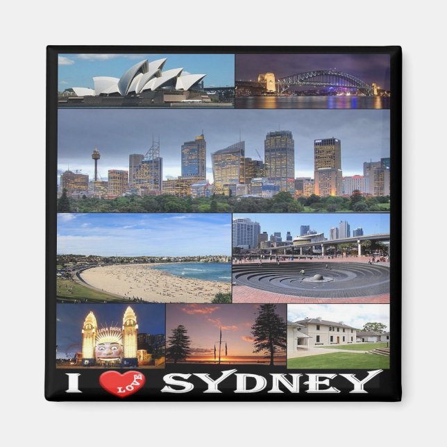 Imán zAU025 SYDNEY I Love, Australia, Oceanía, Fridge (Frente)