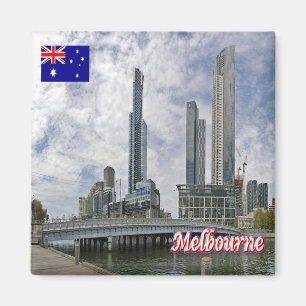Imán zAU042 MELBOURNE, Puente Queens, Australia, Fridge