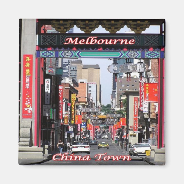 Imán zAU060 MELBOURNE, China Town, Australia, Fridge (Frente)