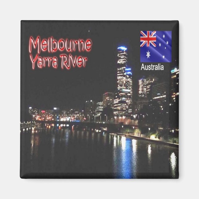 Imán zAU064 MELBOURNE, río Yarra, Australia, Fridge (Frente)