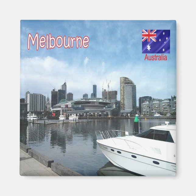 Imán zAU073 MELBOURNE, Harbour, Australia, Fridge (Frente)