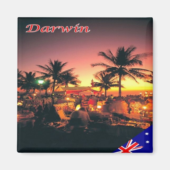 Imán zAU100 DARWIN de noche, Australia, Oceanía, Fridge (Frente)