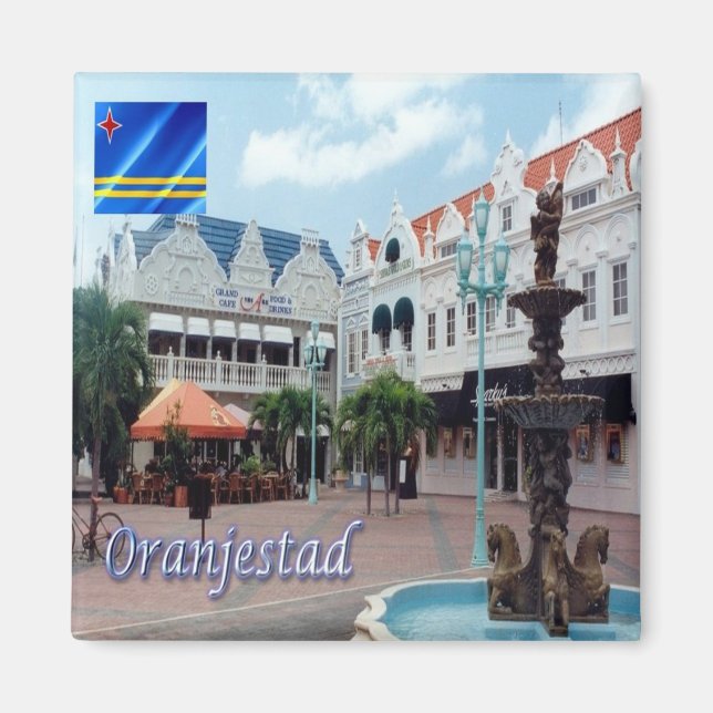 Imán zAW010 ORANJESTAD, Aruba, América, Fridge (Frente)