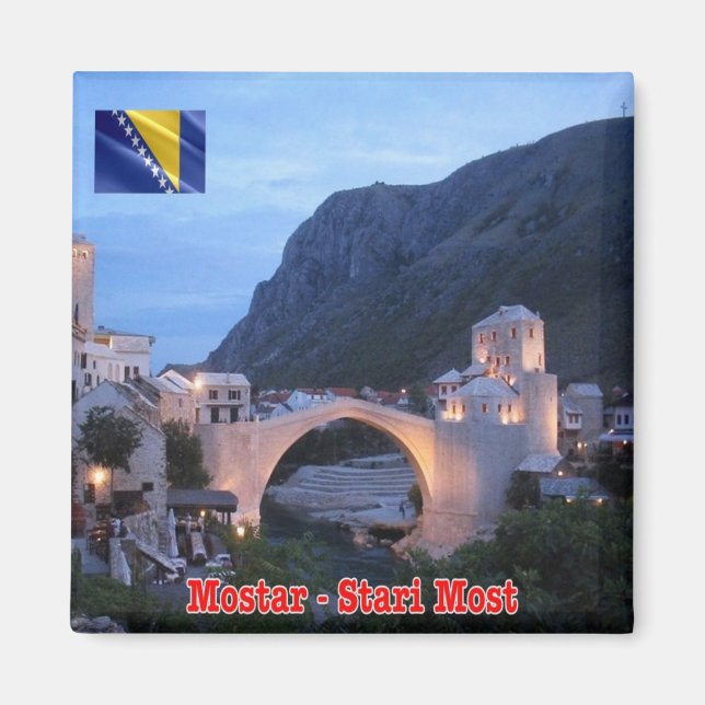 Imán zBA009 MOSTAR STARI MOST MOST Bosnia y Herzegovina (Frente)