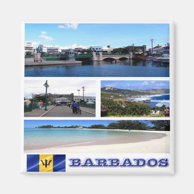 Imán zBB003 BARBADOS, Mosaic, Americ, Fridge (Frente)