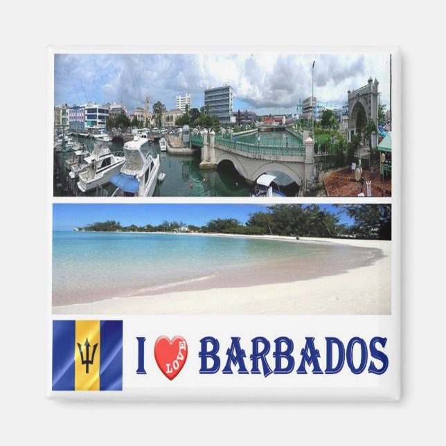 Imán zBB005 BARBADOS I Love, Mosaic, Bridgetown, Fridge (Frente)