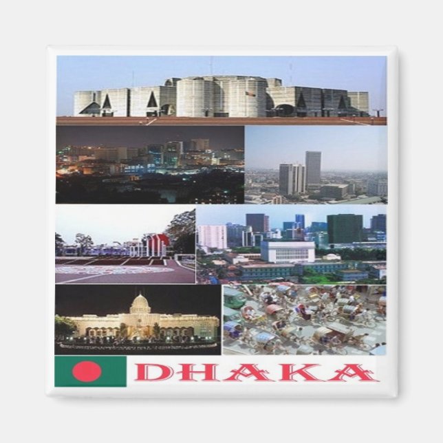 Imán zBD004 DHAKA, Bangladesh, Asia, Fridge Magnet (Frente)