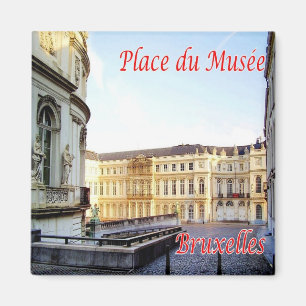 Imán zBE017 BRUSELAS Plaza Museo BRUXELLES, Fridge
