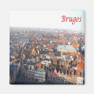 Imán zBE033 BRUGES View from the Belfry Belgium Fridge