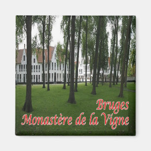 Imán zBE035 BRUGES Monasterio de la Viña, Bélgica,