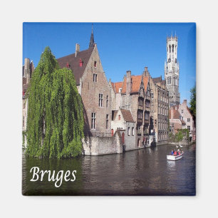 Imán zBE052 Canal BRUGES, Bélgica, Fridge