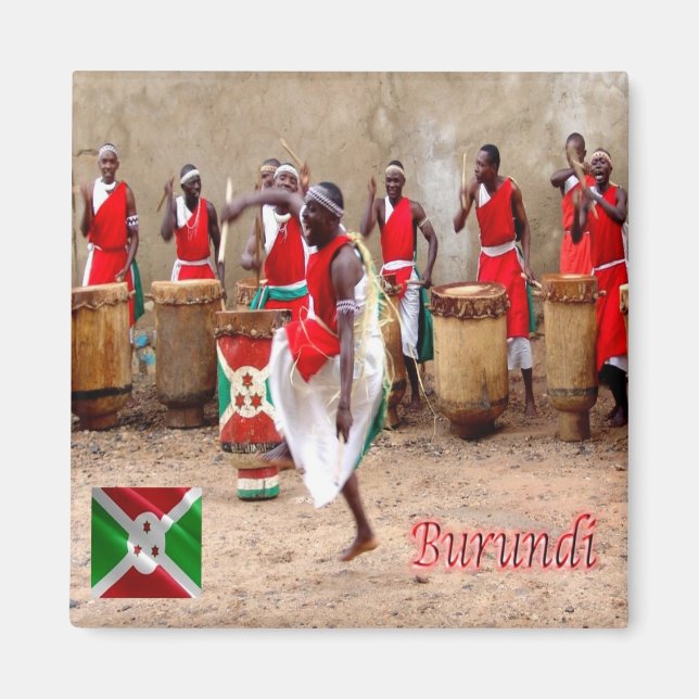 Imán zBI004 BURUNDI, Spectacle de Tambours, Fridge (Frente)