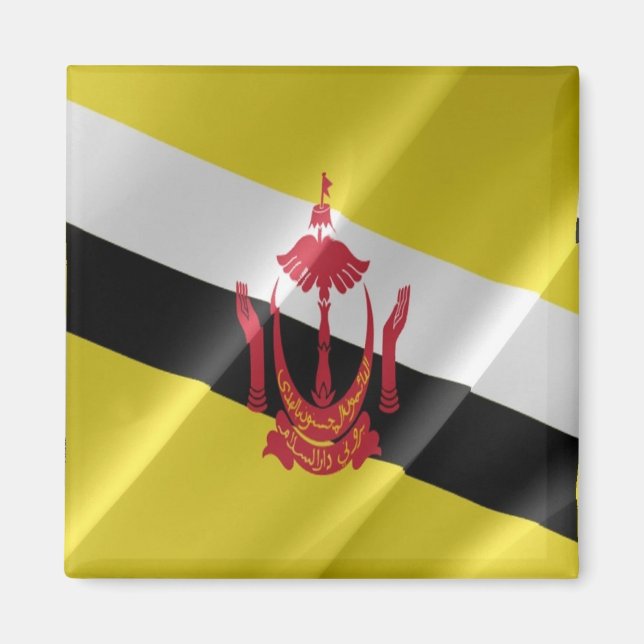 Imán zBN002 Brunéi ondeando FLAG Brunei, Fridge Magnet (Frente)