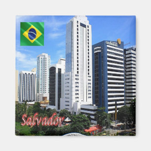 Imán zBR015 SALVADOR, Brasil, rascacielos, nevera