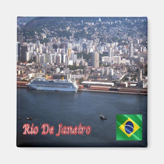 Imán zBR024 RIO DE JANEIRO, Aerial View, Brasil, Fridge (Frente)