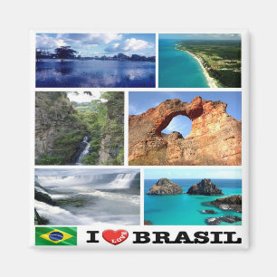 Imán zBR032 BRASIL I Love, Mosaic, America, Fridge