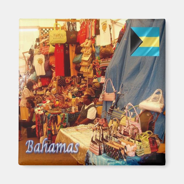 Imán zBS006 BAHAMAS, Straw Market, America, Fridge (Frente)