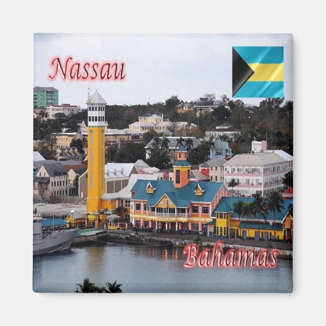 Imán zBS009 NASSAU,Terminal de cruceros, Fridge Bahamas (Frente)