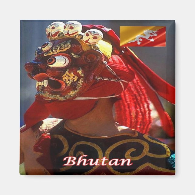 Imán zBT003 BAILE MASAJES, Bután, Asia, Fridge (Frente)