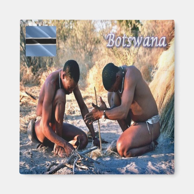 Imán zBW013 BOTSWANA, BushmenSan, África, Fridge (Frente)