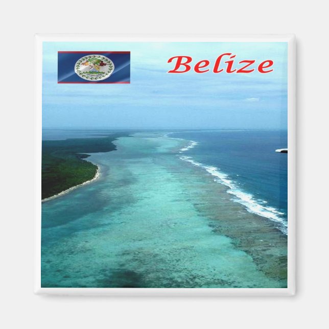 Imán zBZ005 BELIZE Barrier Reef, América, Fridge Magnet (Frente)