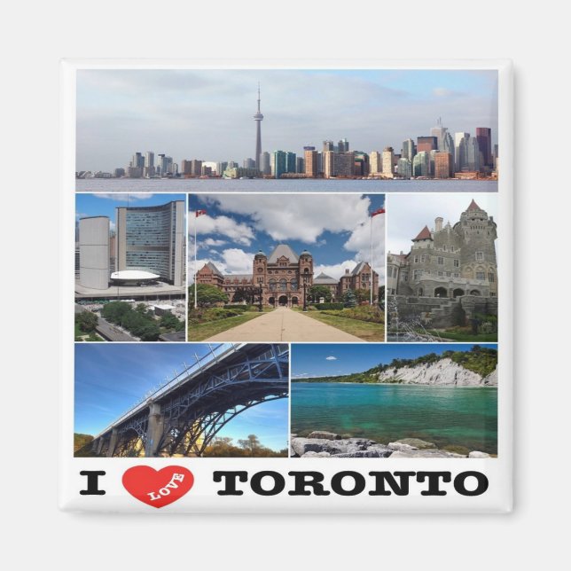 Imán zCA014 TORONTO I Love, Mosaic, Canada. Fridge (Frente)