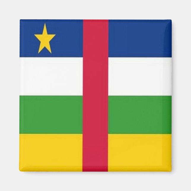 Imán zCF001 REPÚBLICA CENTROAFRICANA, BANDERA, Nevera (Frente)