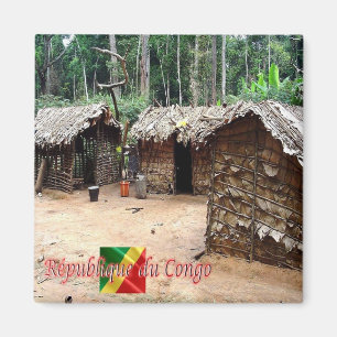 Imán zCG005 REPÚBLICA DEL CONGO, House Pygmy, Fridge