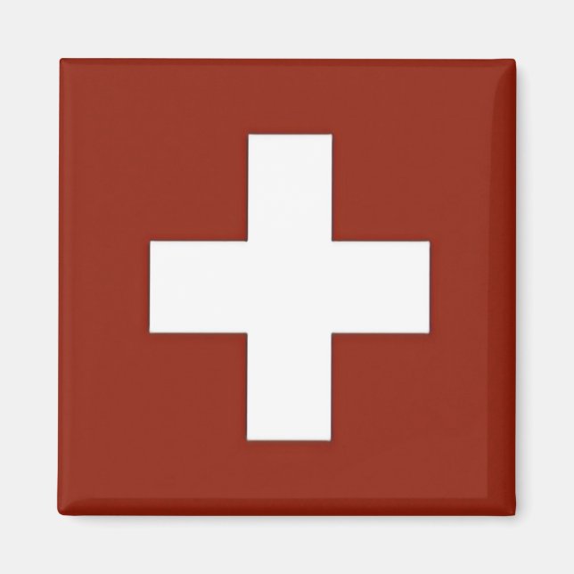 Imán zCH001 SWISS FLAG Suiza - Fridge Magnet (Frente)