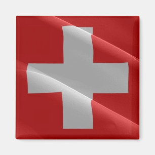Imán zCH002 ondulando FLAG SWISS - Fridge Magnet