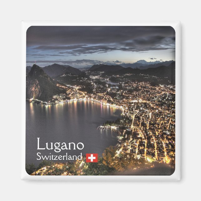 Imán zCH014 LUGANO Suiza - Fridge Magnet (Frente)