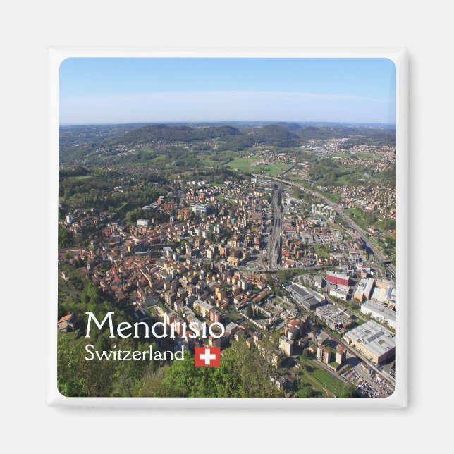 Imán zCH015 MENDRISIO, Suiza, nevera (Frente)
