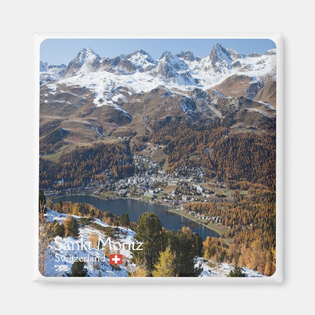 Imán zCH018 SANKT MORITZ Suiza, Fridge Magnet (Frente)
