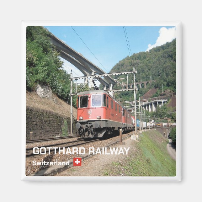 Imán zCH019 EL FERROCARRIL GOTTHARD Swiss - Fridge Magn (Frente)