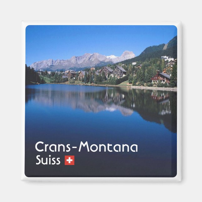 Imán zCH023 CRANS MONTANA Suiza, nevera (Frente)