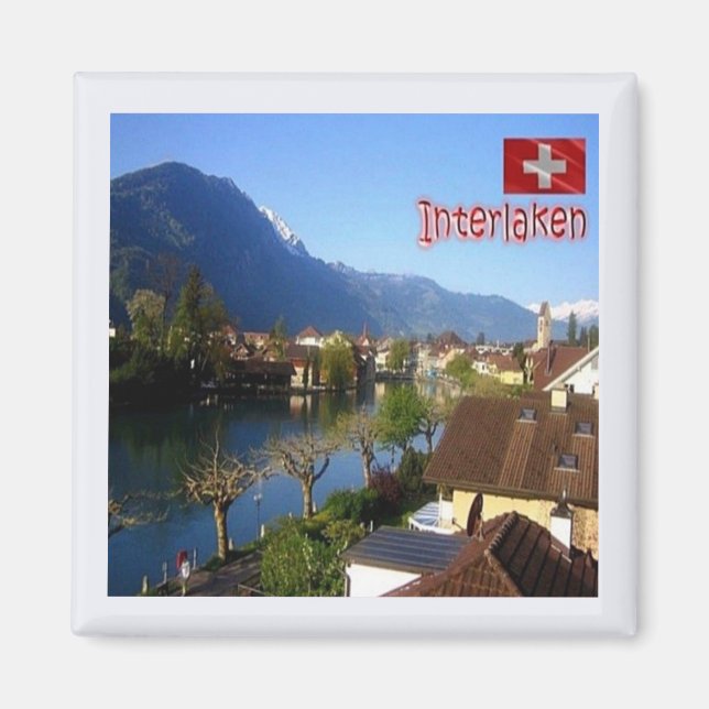 Imán zCH026 INTERLAKEN Suiza - Fridge Magnet (Frente)