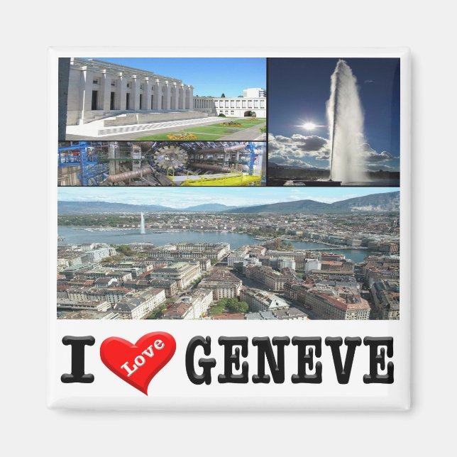 Imán zCH032 GENÈVE I Love Suiza, Fridge Magnet (Frente)