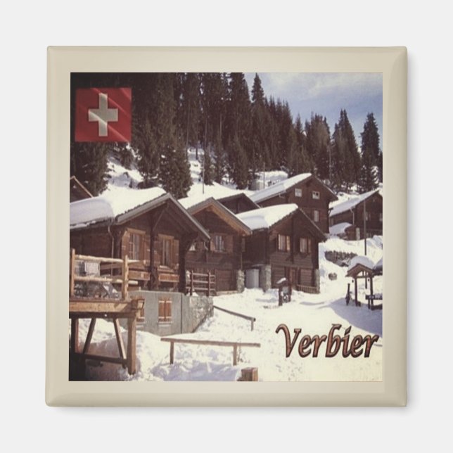 Imán zCH034 VERBIER Cottages Swiss - Fridge Magnet (Frente)
