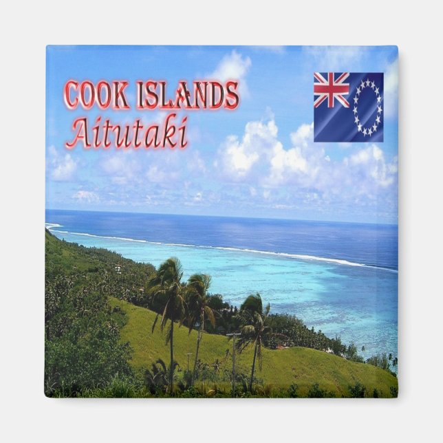 Imán zCK005 AITUTAKI, Islas Cook, Oceanía, Fridge (Frente)